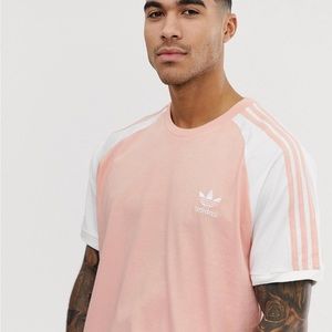 Adidas Men's Originals 3 Stripes Tee Dusk Pink